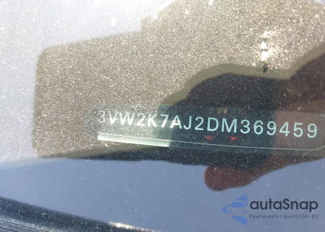 2013 Volkswagen Jetta 2.0L S из США, поврежденный, VIN 3VW2K7AJ2DM369459